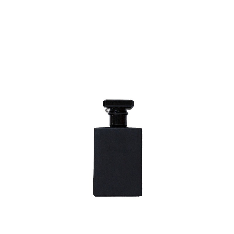 Fábrica directa botella de perfume negro rectangular botella de embalaje transparente botella de perfume cuadrada plana botella vacía