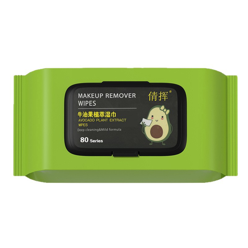 Desmaquillador de aguacate, toallitas de limpieza, toallitas de limpieza, maquillaje facial, ojos y labios, desmaquillador profundo, toallitas húmedas desechables al por mayor