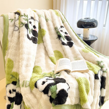 兔毛绒毛毯加厚保暖法兰绒毯子办公室午睡毯冬季珊瑚绒盖毯牛奶绒