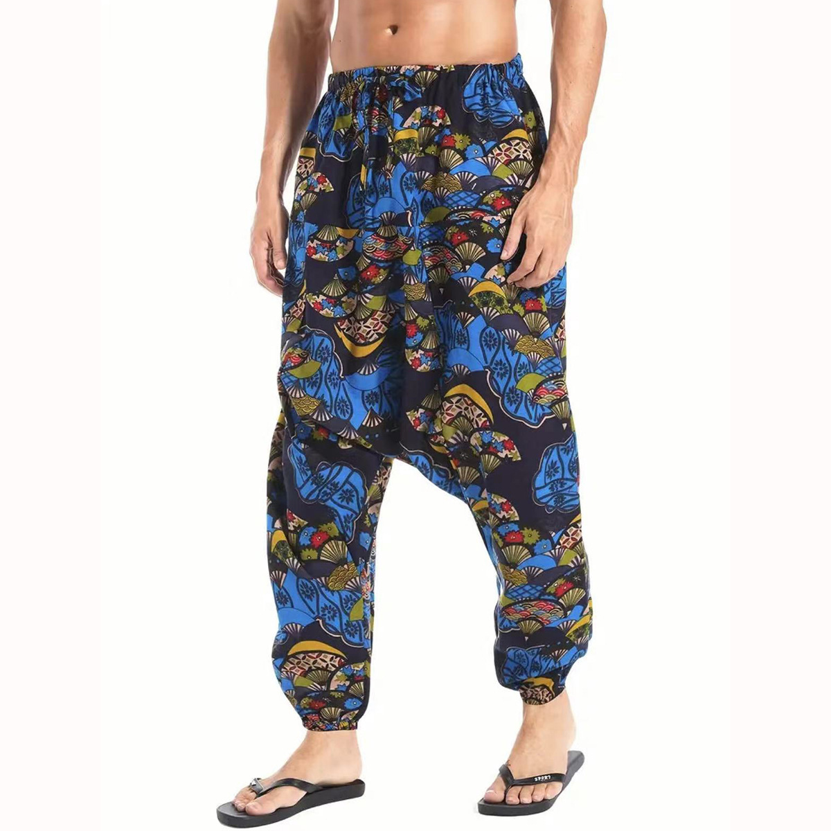 Cross-border 2024 Men's and Women's Cotton Harlan Yoga Loose Elf Bohemian Trousers Sling Trousers for Men