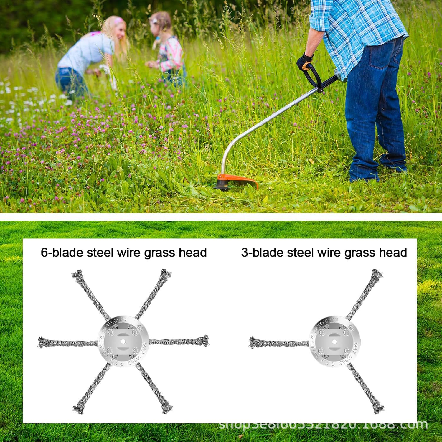 Lawn mower steel wire weeding blade 6inch grass cutting head weeding disc garden accessory blade