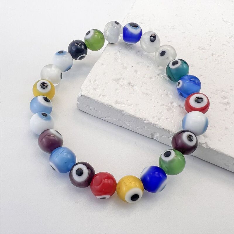 Devil's Eye Bracelet Popular 8mm Glass Beads Couple DIY Ethnic Yeglik Eye Best Friend Student in