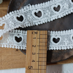 可穿繩愛心水溶白色蕾絲帶娃衣服裝材料洛麗塔手工diy蕾絲花邊輔