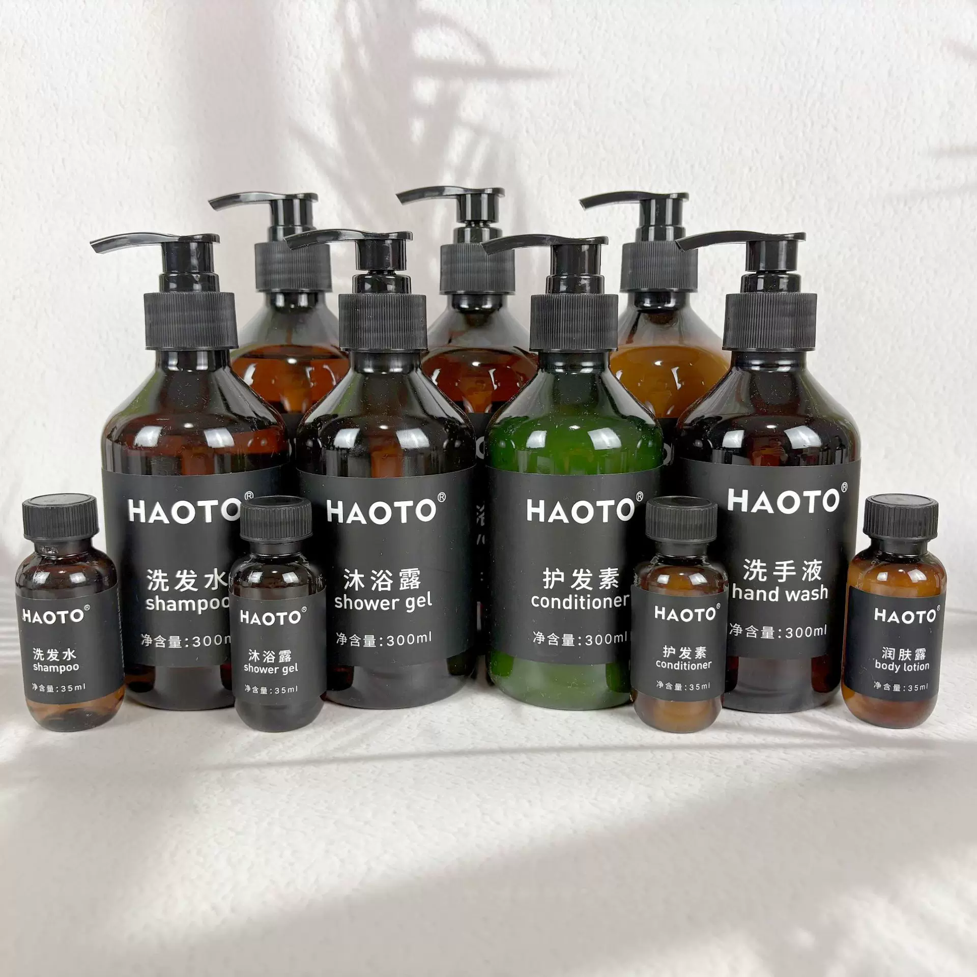 酒店民宿一次性洗发水沐浴露浴场会所洗漱用品套装大瓶300ml500ml