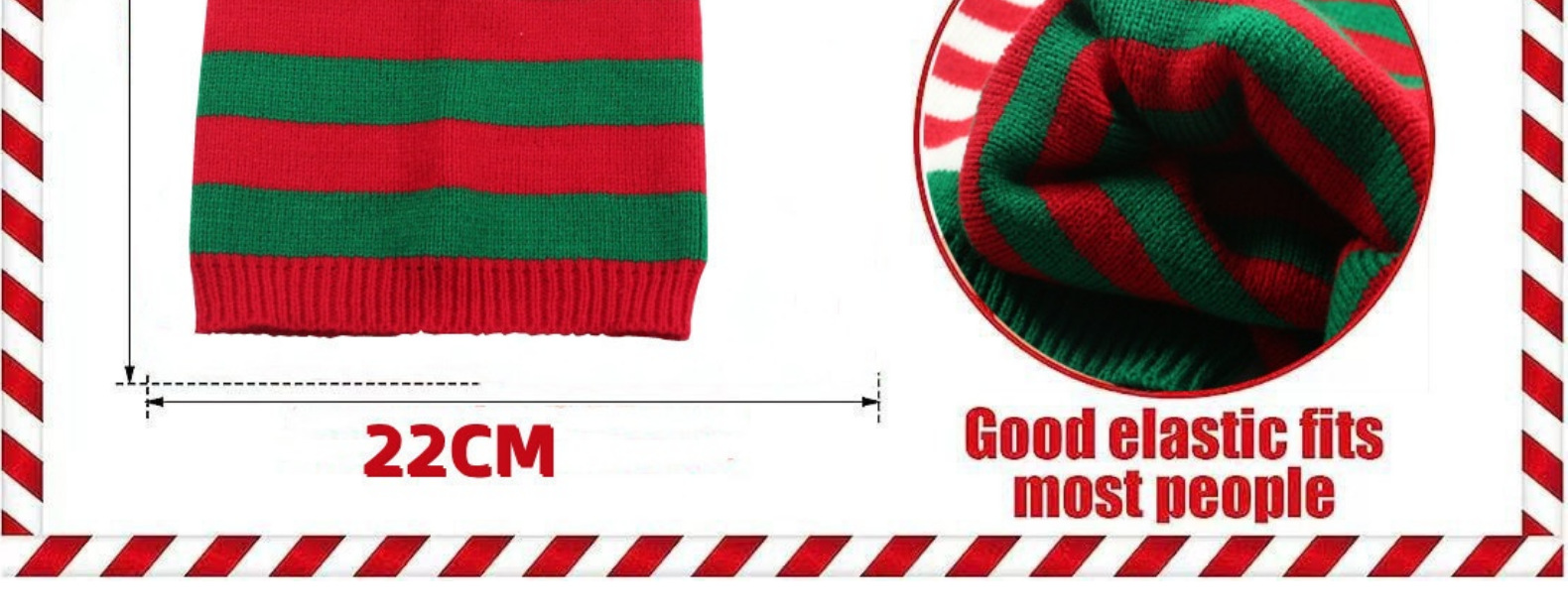 Adult knitted Christmas hat Elf Santa Beanies Red and green knitted crochet hat_voghion.com