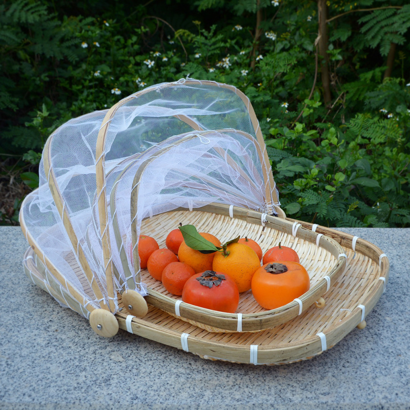 Rectangular Bamboo Woven Drying Basket with Mesh Cover, Household Insect-Proof Bamboo Weaving Product, Steamed Bun Basket, Drying Basket Rectangular Bamboo Woven Drying Basket with Mesh Cover, Household Insect-Proof Bamboo Weaving Product, Steamed Bun Basket, Drying Basket