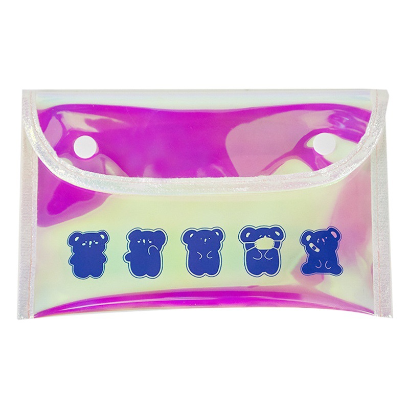 Bolsa de lavado láser al por mayor de fábrica TPU material colorido bolsa de almacenamiento de viaje bolsa de cosméticos de colores impermeable