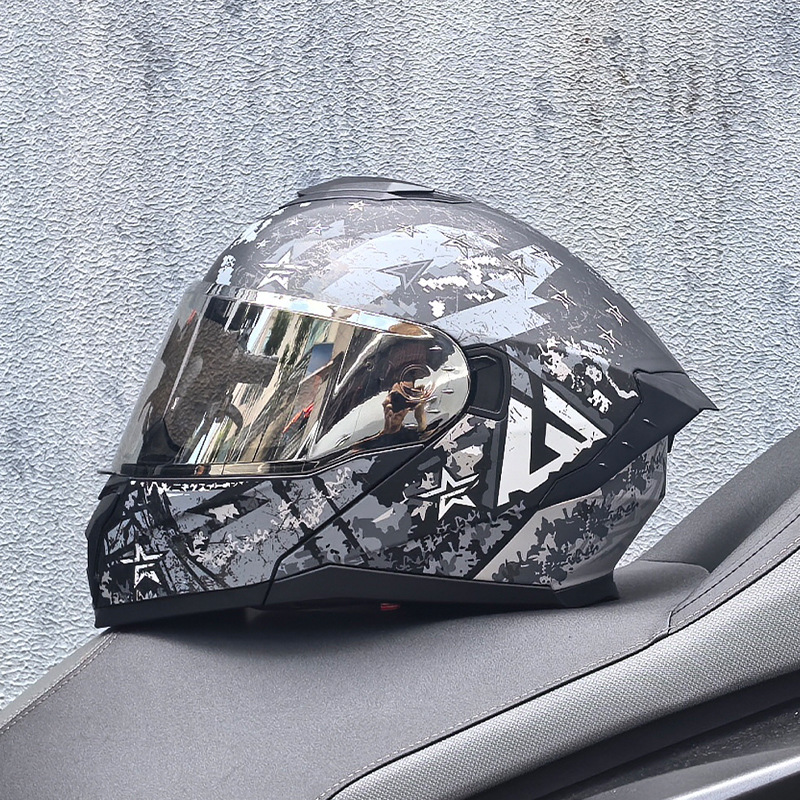 LVS3C certificado casco de motocicleta estándar nacional para hombres y mujeres casco de cara a cara casco de locomotora de verano seguridad general de cuatro estaciones