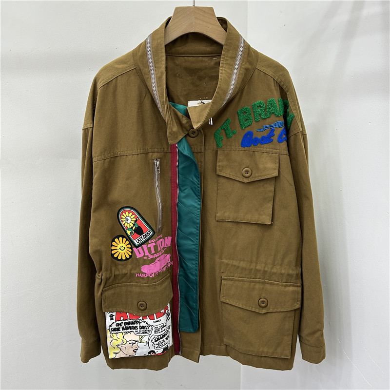Chaqueta Rompevientos Holgada con Contraste de Color y Cierre de Cremallera