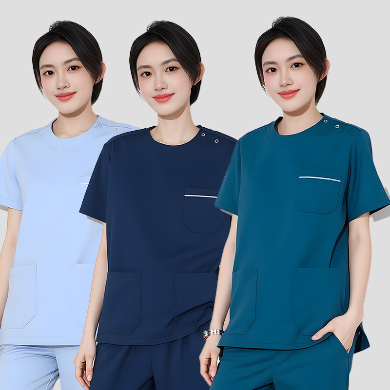 Short-Sleeved Women's Round-Neck Hand-Washing Clothes for Doctors, Quick-Drying Confinement Centers, Beauty Salons, Oral and Dental Pet Hospital Work Clothes Short-Sleeved Women's Round-Neck Hand-Washing Clothes for Doctors, Quick-Drying Confinement Centers, Beauty Salons, Oral and Dental Pet Hospital Work Clothes