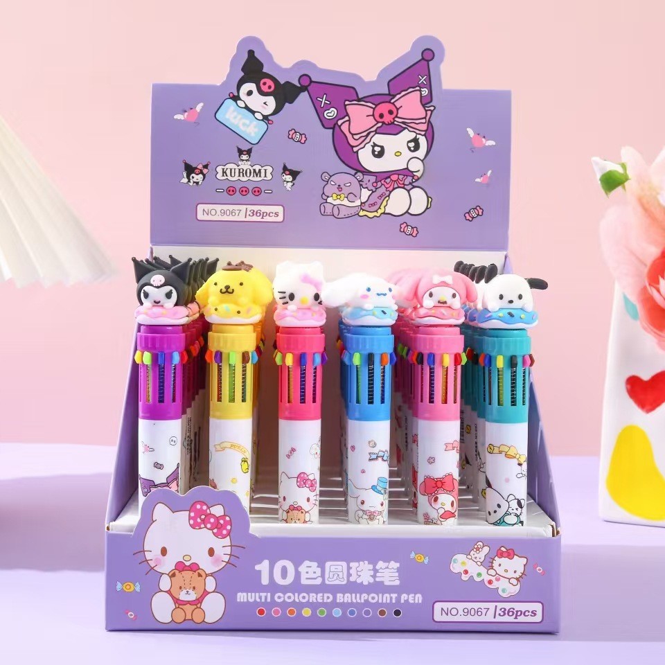 Sanliou dibujos animados bolígrafos multicolores bolígrafos multifuncionales lindos estudiantes cuentas de mano marcado bolígrafo neutro al por mayor