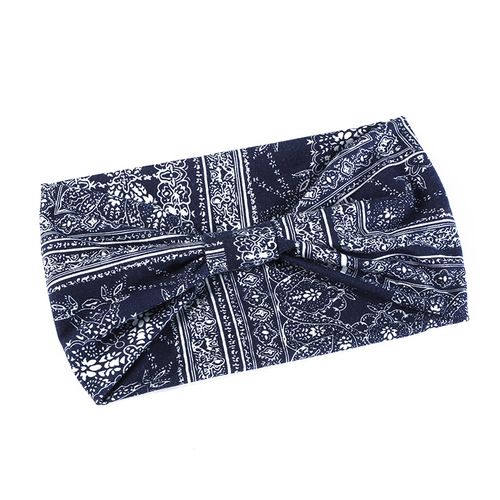 Fashion Accessory Wide Bohemian Yoga Fabric Sweatband Sweat Absorbent Elastic Cotton Sports Headband for Women