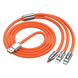 Hot 66w geek one-to-three data line for Huawei zinc alloy fast charging three-head data transmission machine passenger line