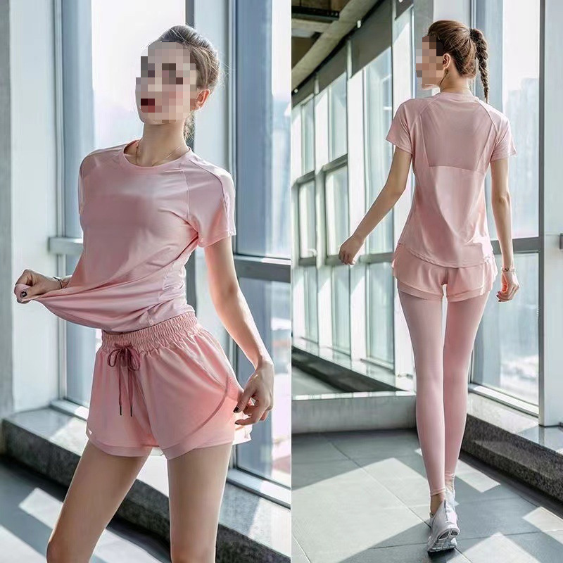女性の朝のランニング用スポーツスーツ、女性用の新しい夏のヨガ服、フィットネス服、伸縮性があり、ゆったり、薄く、通気性があり、速乾性があります。|undefined