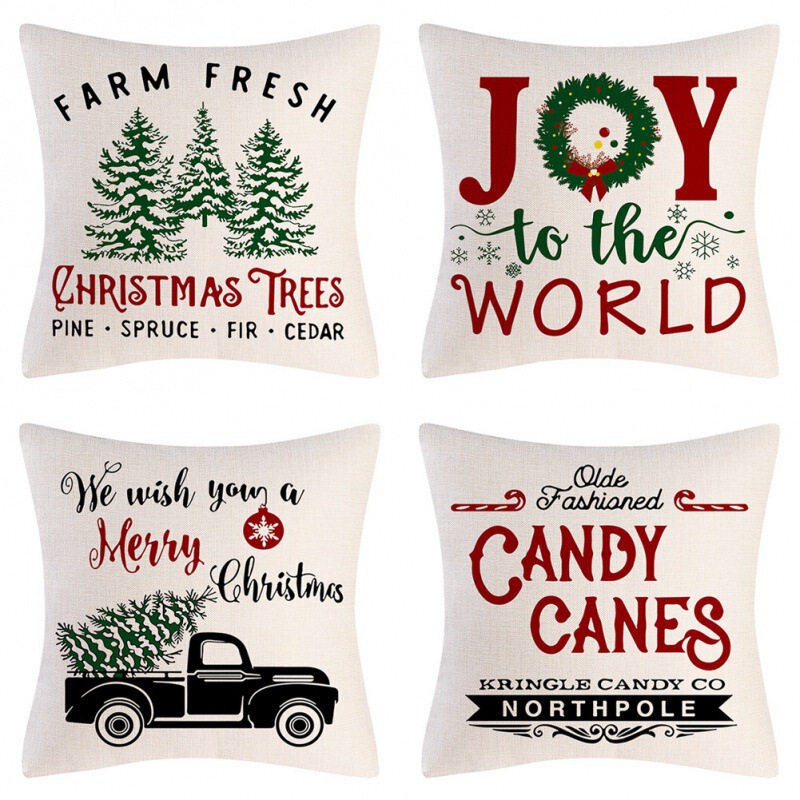 クリスマス枕カバー家の装飾枕 4 点セットリビングルームソファクッションカバー寝室の枕メーカー卸売|undefined