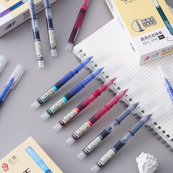 Rollerball black capacious quick dry rollerball pen for students
