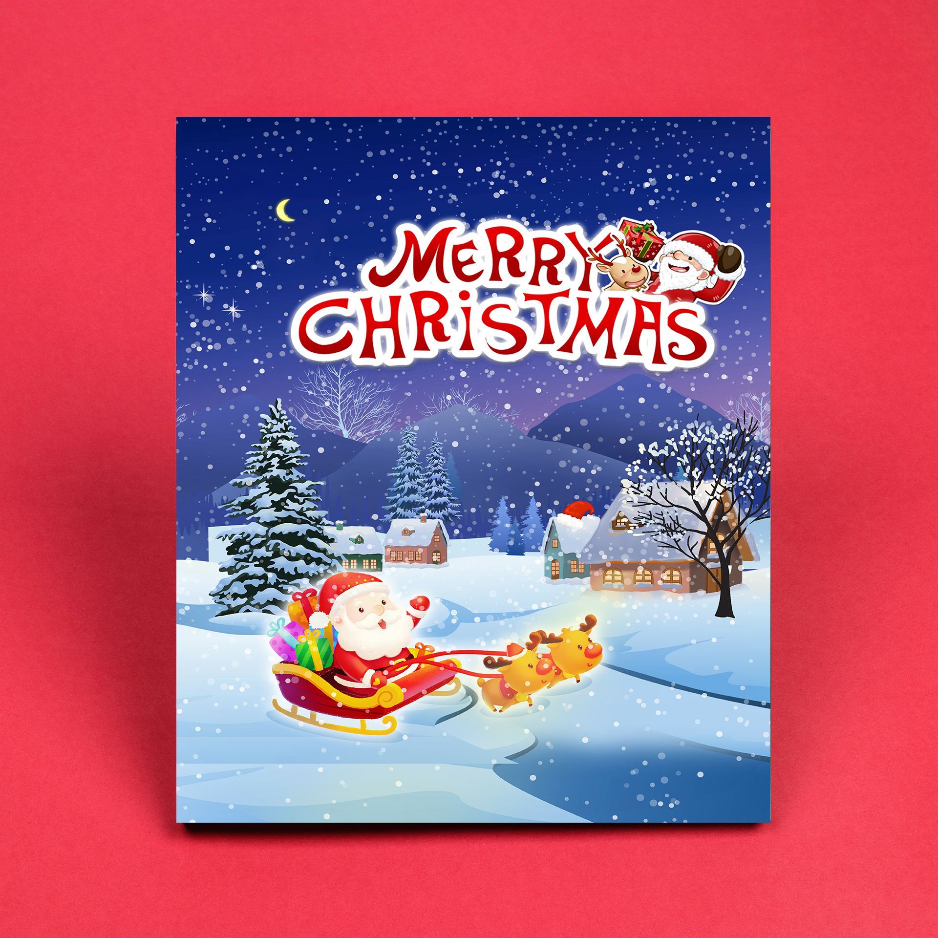 Christmas Jewelry Making New Blue Christmas Sleigh Blind Box Set DIY Santa Claus Creative Gift Card Blessing_voghion.com