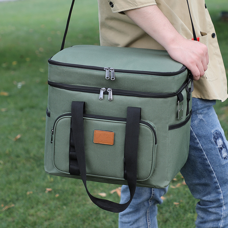Bolsa de picnic de campamento transfronterizo de gran capacidad portátil de aluminio grueso paquete de aislamiento térmico de frutas bolsa de hielo fresco