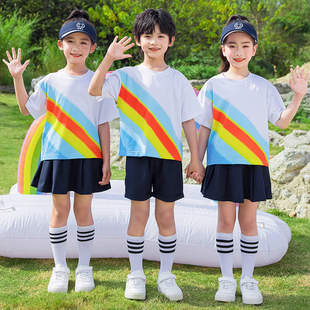 Summer Primary School Uniforms, Graduation Photos, Class Uniforms, Short-Sleeved Suits, Children's College Summer Sports Games, Kindergarten Uniforms