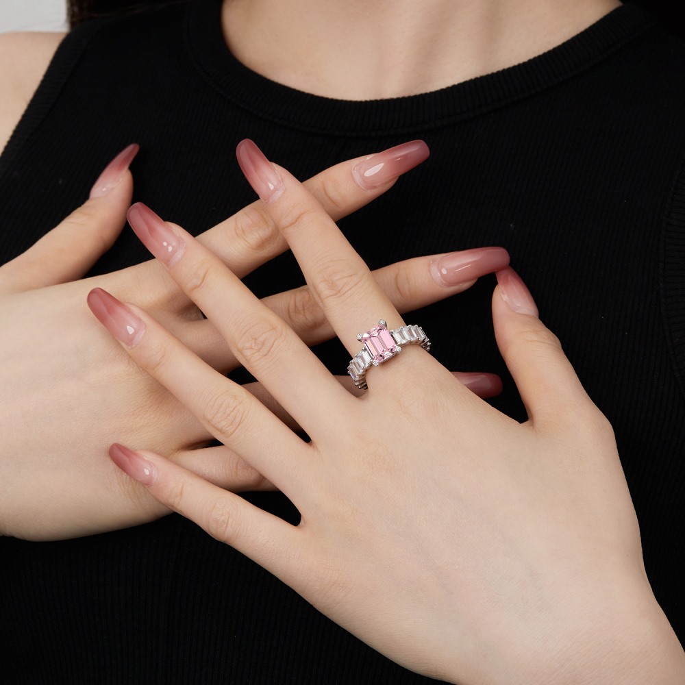 Elegant Square Sterling Silver Plating Inlay Zircon Rings display picture 2