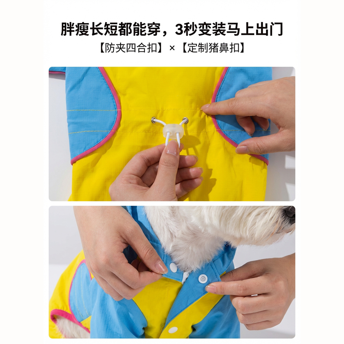 Cuatro temporadas nuevas chaquetas de lluvia para perros de tamaño medio y pequeño para profundizar el borde de la sombrera para salir ropa de perro a prueba de lluvia ropa de mascotas image 4