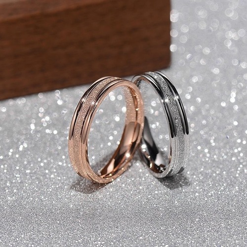  New Fashion Frosted Ring for Female Students Korean Style Simple Index Finger Joint Tail Titanium Steel Jewelry Rose Gold