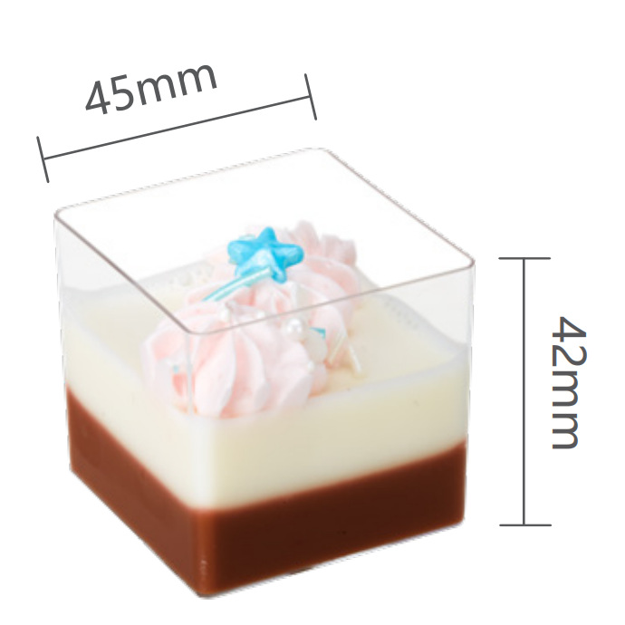 Taza cuadrada puntual Taza redonda Una variedad de tazas de postre Taza de pudín Taza de mousse Plato Cuchara de plástico desechable Amazon