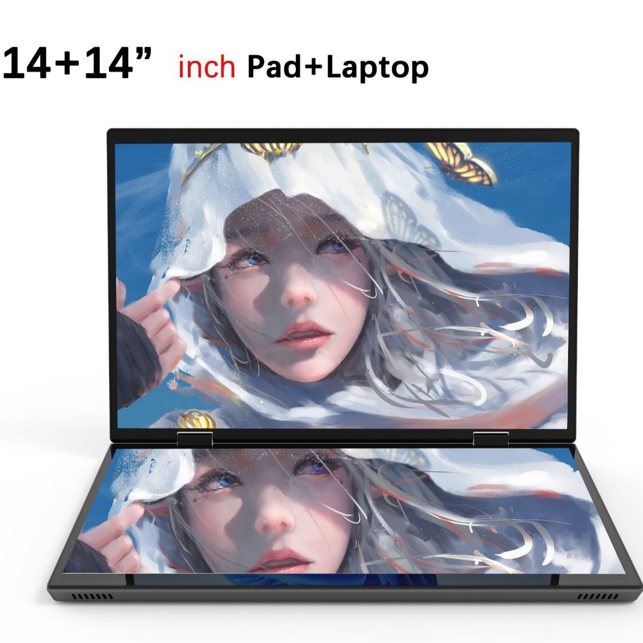 In Stock 14+ 14inch Dual-Screen N100 Tablet Notebook 2-in-1 Thin and Light Office Laptop Wholesale