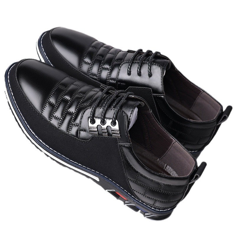 Liquidación de mercancías de alta regular transfronteriza tallas grandes zapatos de hombre de moda zapatos de cuero casuales ligeros cordones cuatro estaciones