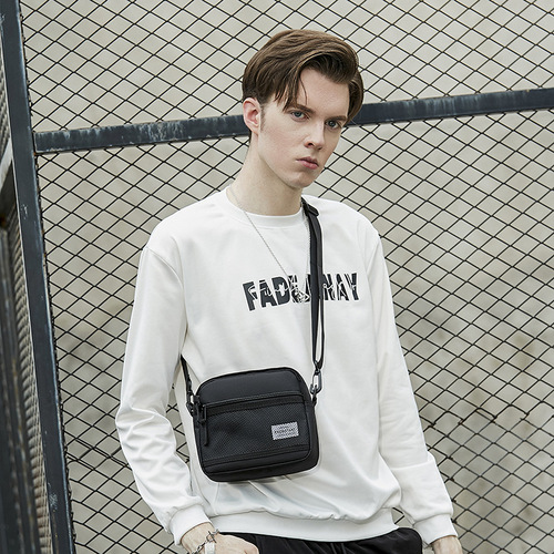 Men's crossbody bag trendy brand simple shoulder bag Japanese men's crossbody bag sports leisure small mobile phone shoulder bag