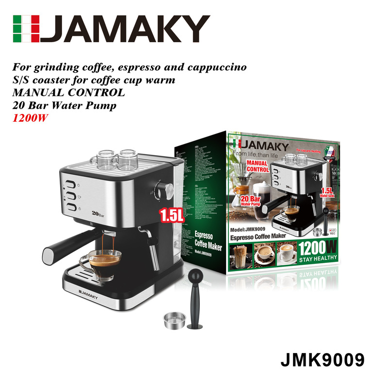 JAMAKY cross-border household small Italian espresso semi-automatic steam coffee machine milk bubble machine milk bubble European rules JAMAKY cross-border household small Italian espresso semi-automatic steam coffee machine milk bubble machine milk bubble European rules