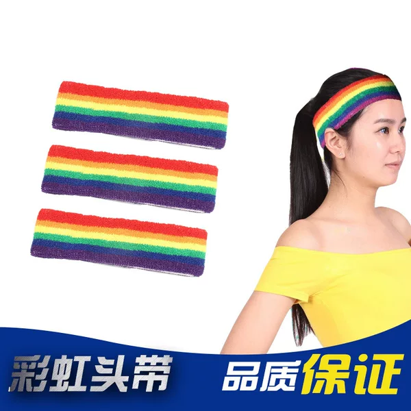 Rainbow Headband for Women, Sports Sweat-Absorbent Towel Headband for Running, Sweat-Wiping Hairband for Fitness and Yoga, Wholesale Sweat-Absorbent, Quick-Drying, and Moisture-Wicking