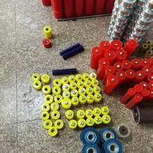 小滚轮包胶木制小鱼板滑板轮陆地冲浪板配件舞板长板刷街PU