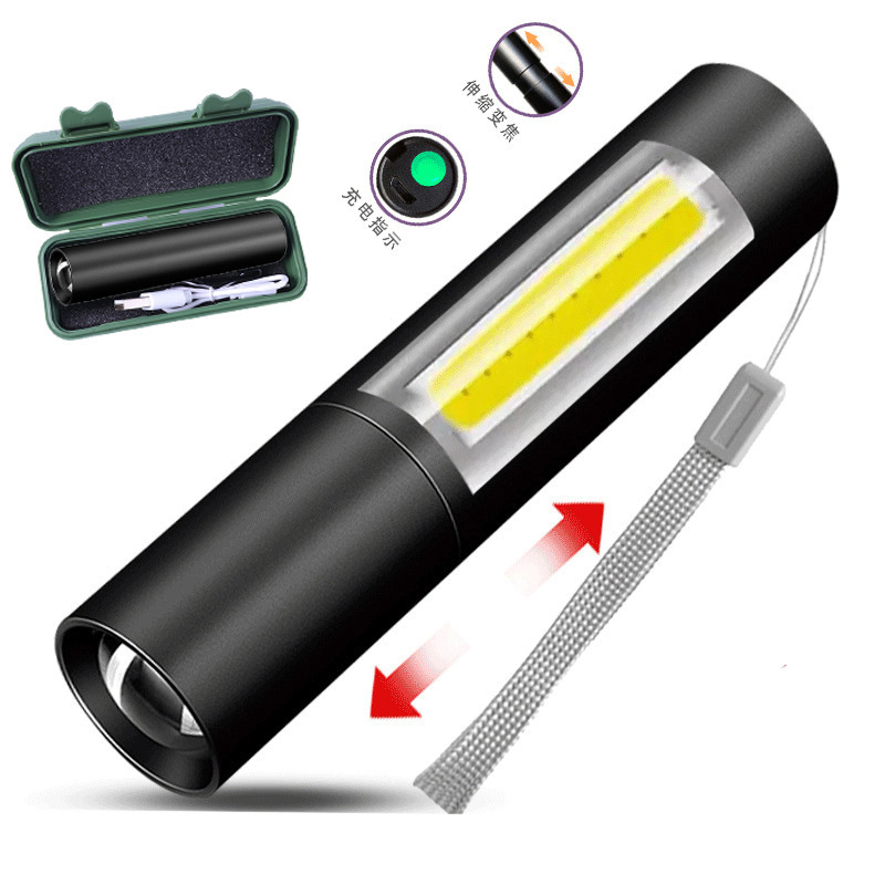 クロスボーダーled強光懐中電灯充電可能多目的遠射携帯超亮家庭用ミニ携帯サイドライト|undefined