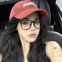 Black Frame Anti-blue Light Glasses for Men, Compatible with Myopia Astigmatism, Large Frame, Croco Heart Eyeglass Frame, Non-prescription