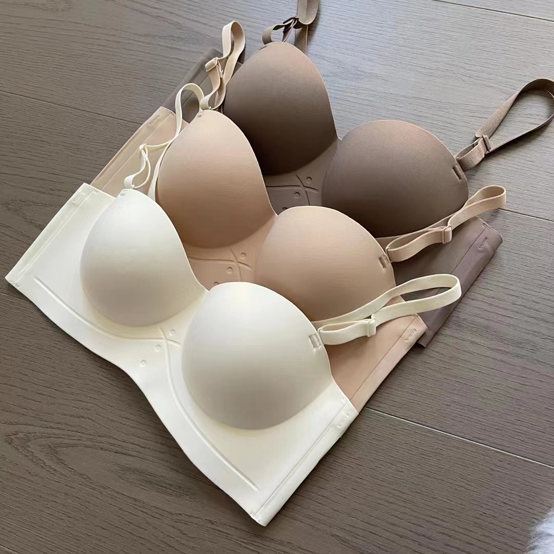 231 fuera del hombro media taza pequeño pecho empuja hacia arriba la ropa interior sin tirantes tubo superior belleza espalda antideslizante sin costuras inalámbrico sujetador traje