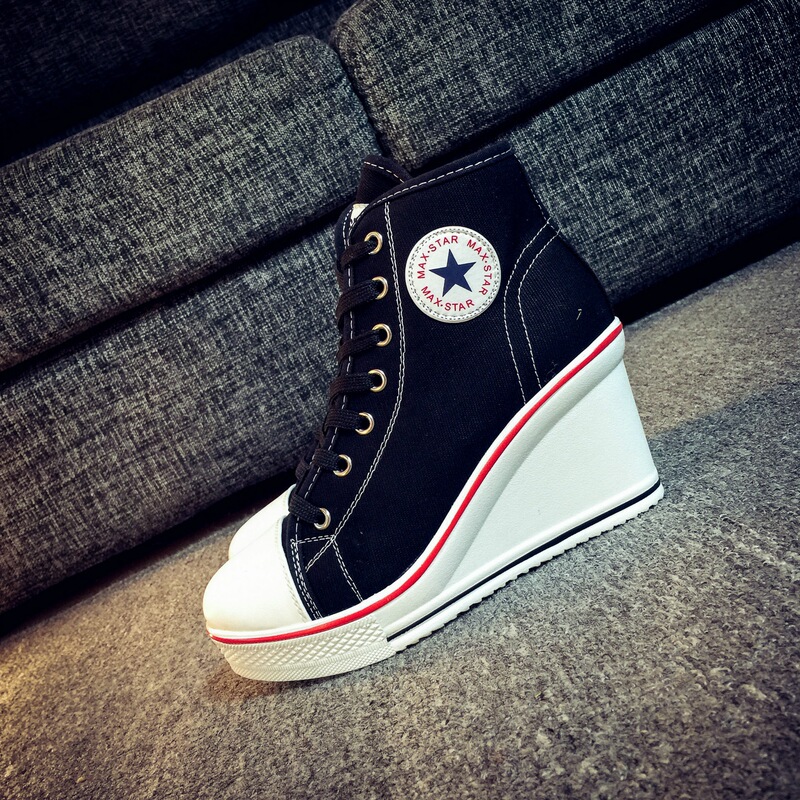 2026 New Large Size High-Top Canvas Shoes for Women, Platform Sole Women's Shoes, Thick-Soled Wedge Heel Shoes for Women, Height-Increasing Women's Shoes 2026 New Large Size High-Top Canvas Shoes for Women, Platform Sole Women's Shoes, Thick-Soled Wedge Heel Shoes for Women, Height-Increasing Women's Shoes