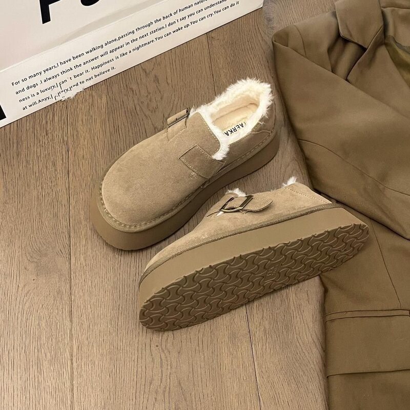 Thick-Soled Low-Top Snow Boots for Women, Winter 2026 New Style, Short Tube, Fleece-Lined, Thickened, Warm, Non-Slip Cotton Shoes Thick-Soled Low-Top Snow Boots for Women, Winter 2026 New Style, Short Tube, Fleece-Lined, Thickened, Warm, Non-Slip Cotton Shoes