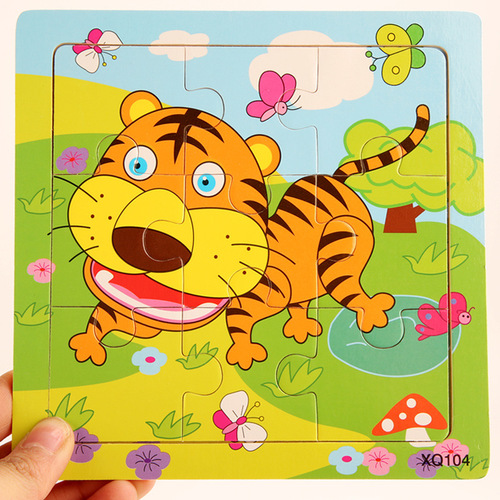 Wooden 9-piece flat puzzle children's educational toy baby early education enlightenment 9-square grid puzzle manufacturer toddler men and women