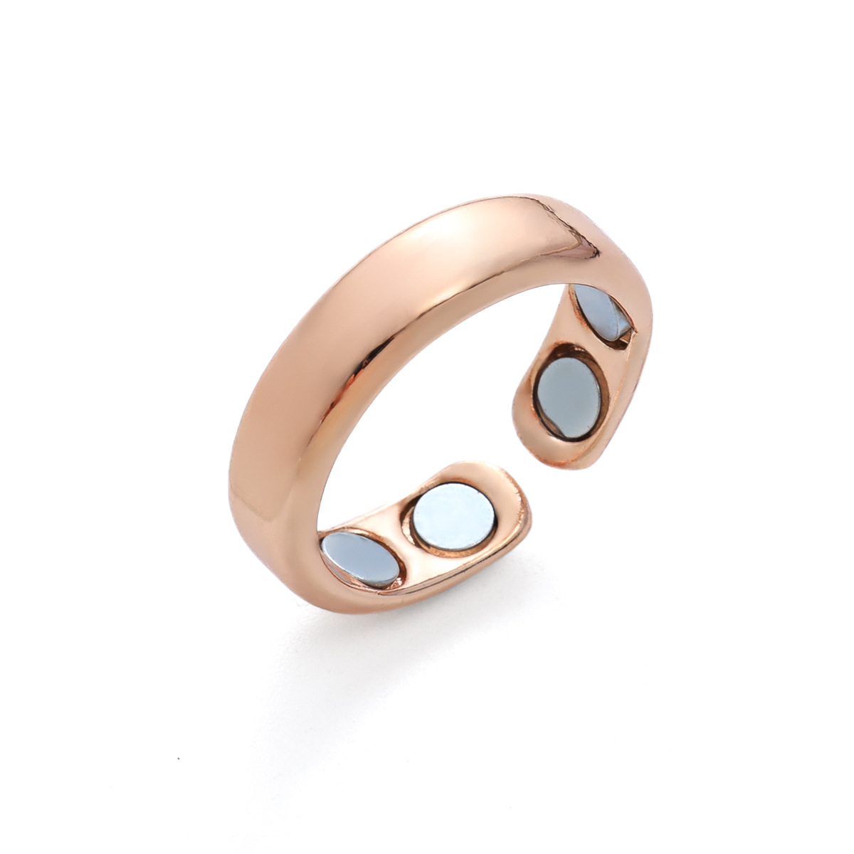 Pulseras de pareja populares europeas y americanas, joyería de metal con superficie lisa, magnética, ajustable y de extremo abierto para hombres y mujeres.