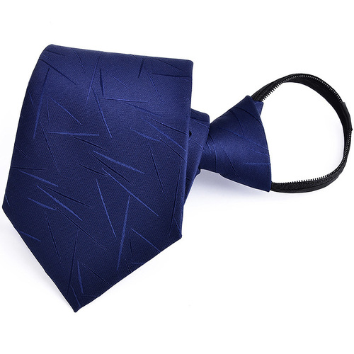 Men's zipper tie, no knotting, 8CM formal business suit, easy to zip up, lazy groom, wedding, red, black stripes