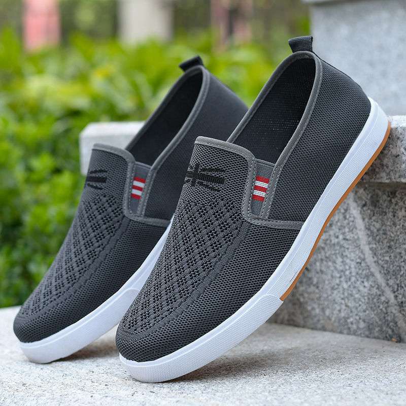 New Shoes for Men in Spring and Summer, Fly-Woven Old Northern Cloth Shoes for Men, Breathable Casual Sneakers for Men, Slip-On Non-Slip Lazy Shoes