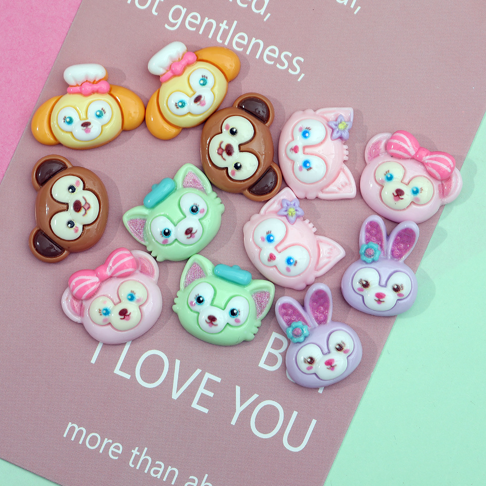 Nueva estrella brillante delushirley dibujos animados DIY accesorios de resina accesorios para el cabello teléfono móvil Shell colgante horquilla parche al por mayor