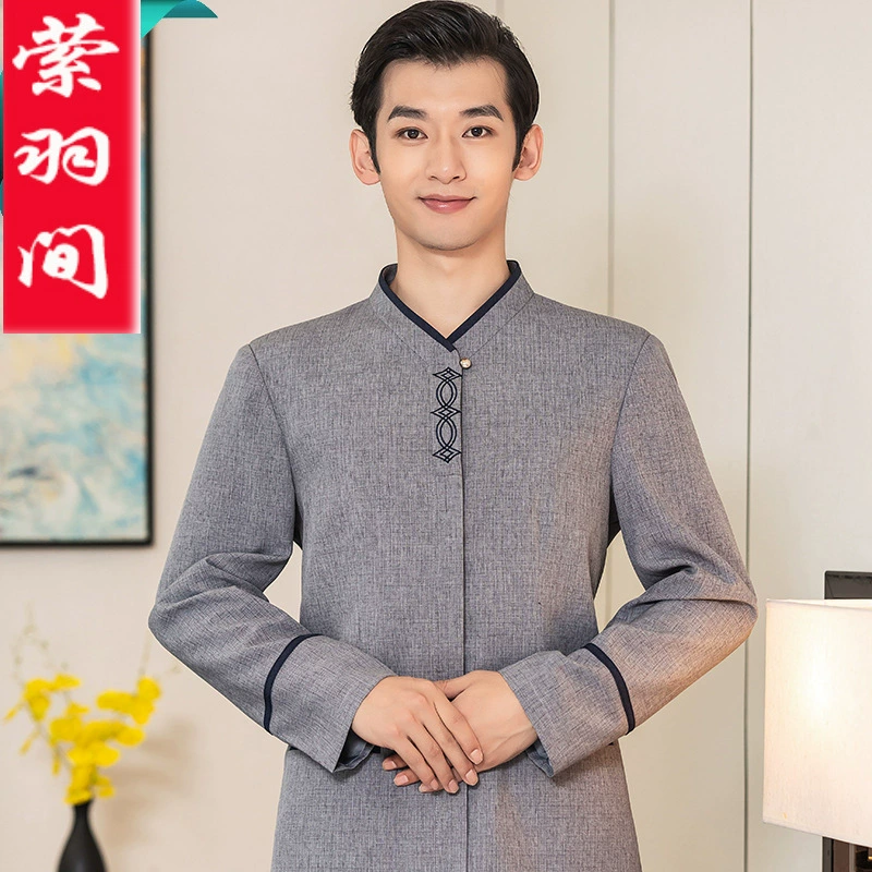 Room overall for hotel, set for work, with short sleeve