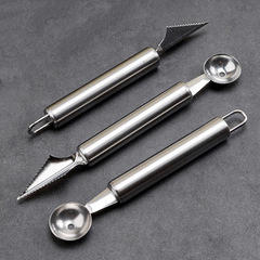 Stainless steel fruit scoop baller watermelon scoop baller carved knife fruit cutting tool platter ice cream tool watermelon spoon