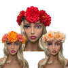 European -style wide -edge simulation flower peony flower headgear Hawaii beach resort, European and American bride photos of European and American brides