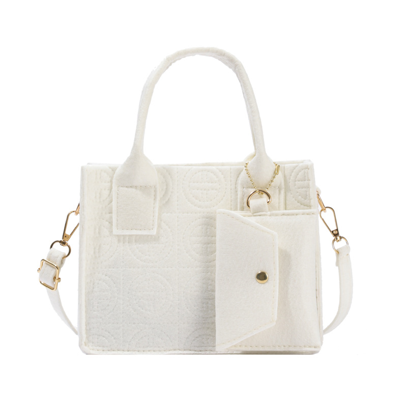 Nuevo este año popular en relieve de dos piezas bolsa de mensajero de moda Estilo occidental fresco bolso de color sólido 2023 Otoño e Invierno