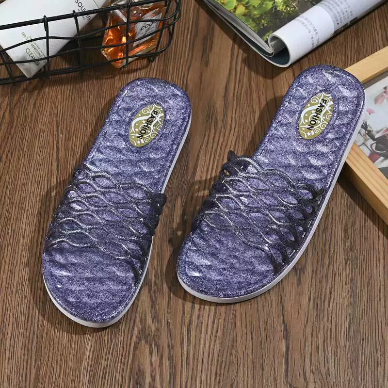 Летние женские тапочки из кристаллического желе с не вонючими ногами, новые сетчатые полые домашние нескользящие влагостойкие женские тапочки для ванной комнаты