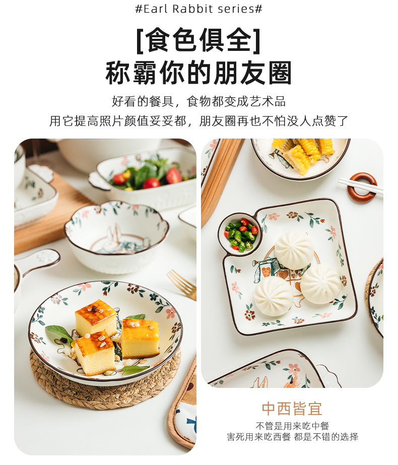 Zhibei details picture_5 [Earl Rabbit] Modern tableware Japanese dishware set household Nordic simple bowls and chopsticks