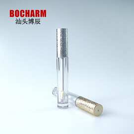 博辰定制喷镀圆盖透明唇彩蜜釉空管磨砂质感长圆口红空壳彩妆包材